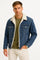 Fleece-Lined Denim Jacket with Sherpa Collar for Men