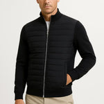 Quilted Hybrid Jacket with Knitted Sleeves for Men