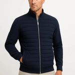 Quilted Hybrid Jacket with Knitted Sleeves for Men