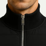 Quilted Hybrid Jacket with Knitted Sleeves for Men
