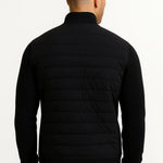 Quilted Hybrid Jacket with Knitted Sleeves for Men