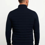 Quilted Hybrid Jacket with Knitted Sleeves for Men