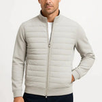 Quilted Hybrid Jacket with Knitted Sleeves for Men
