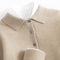 Button-Down Knit Polo Shirt for Men - Beige