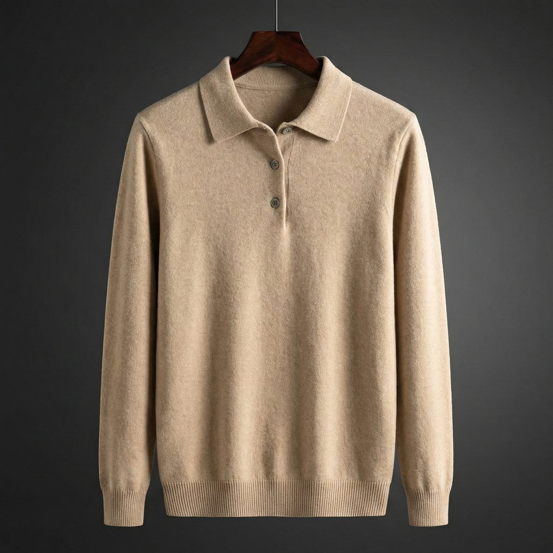 Button-Down Knit Polo Shirt for Men - View 8