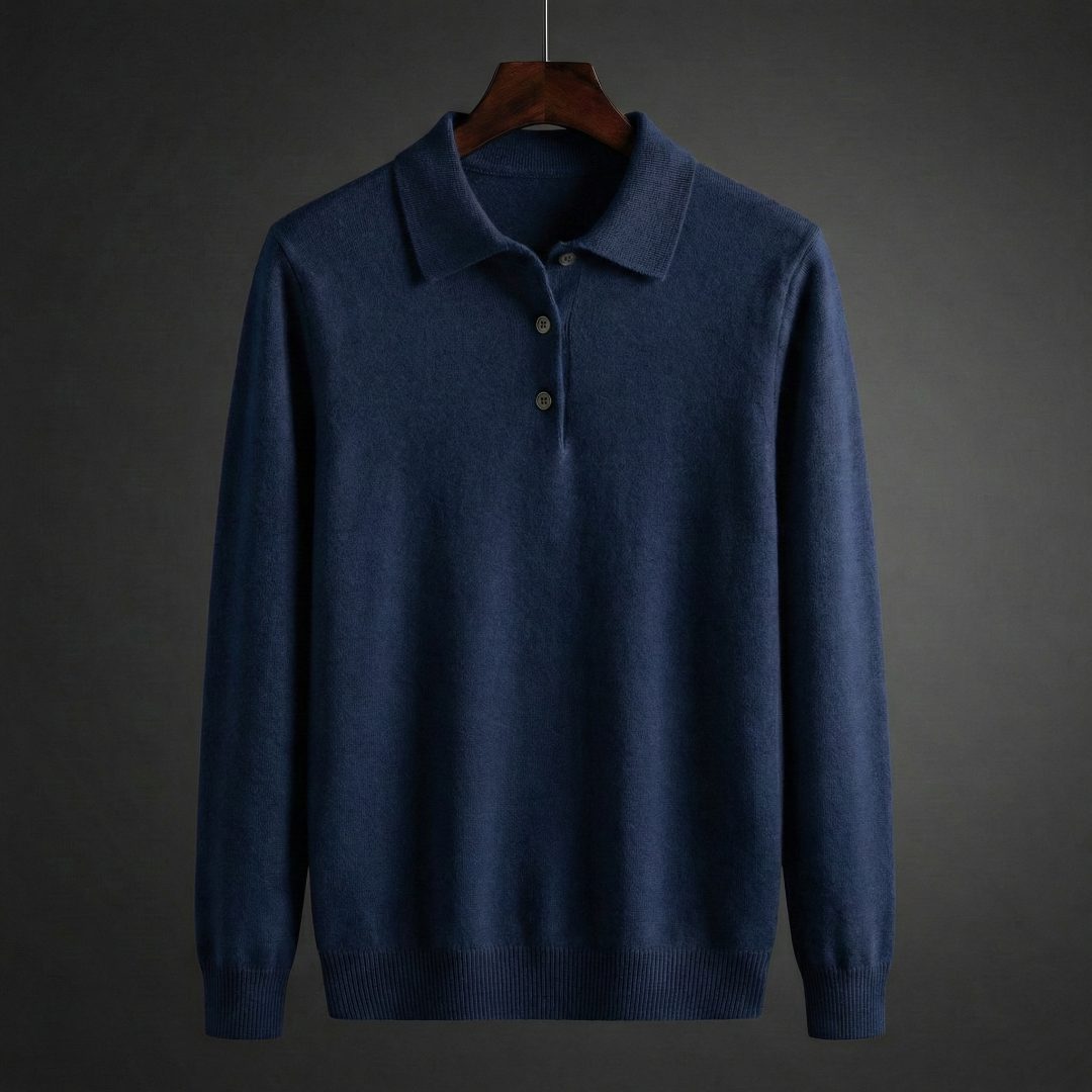 Button-Down Knit Polo Shirt for Men - View 9
