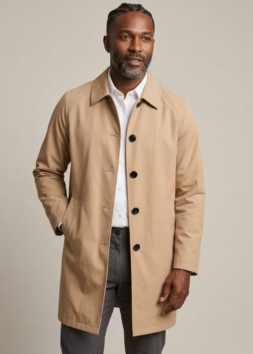 Button-Down Overcoat for Men