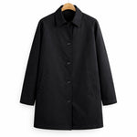 Button-Down Overcoat for Men - Zwart