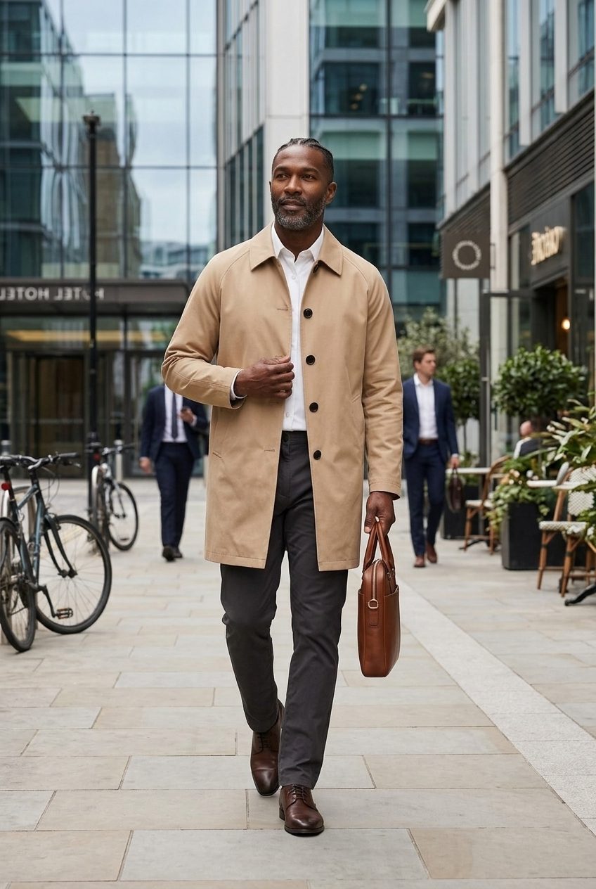 Button-Down Overcoat for Men - View 3