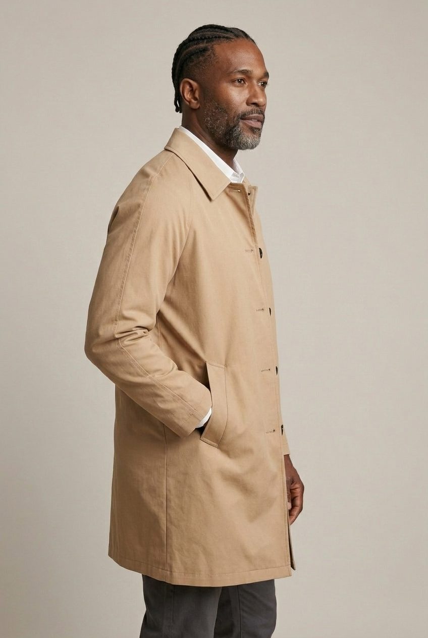 Button-Down Overcoat for Men - View 5