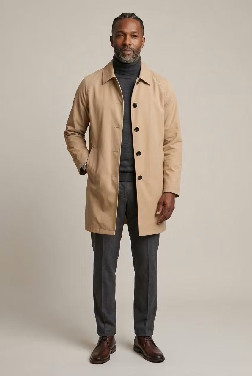Button-Down Overcoat for Men - View 8