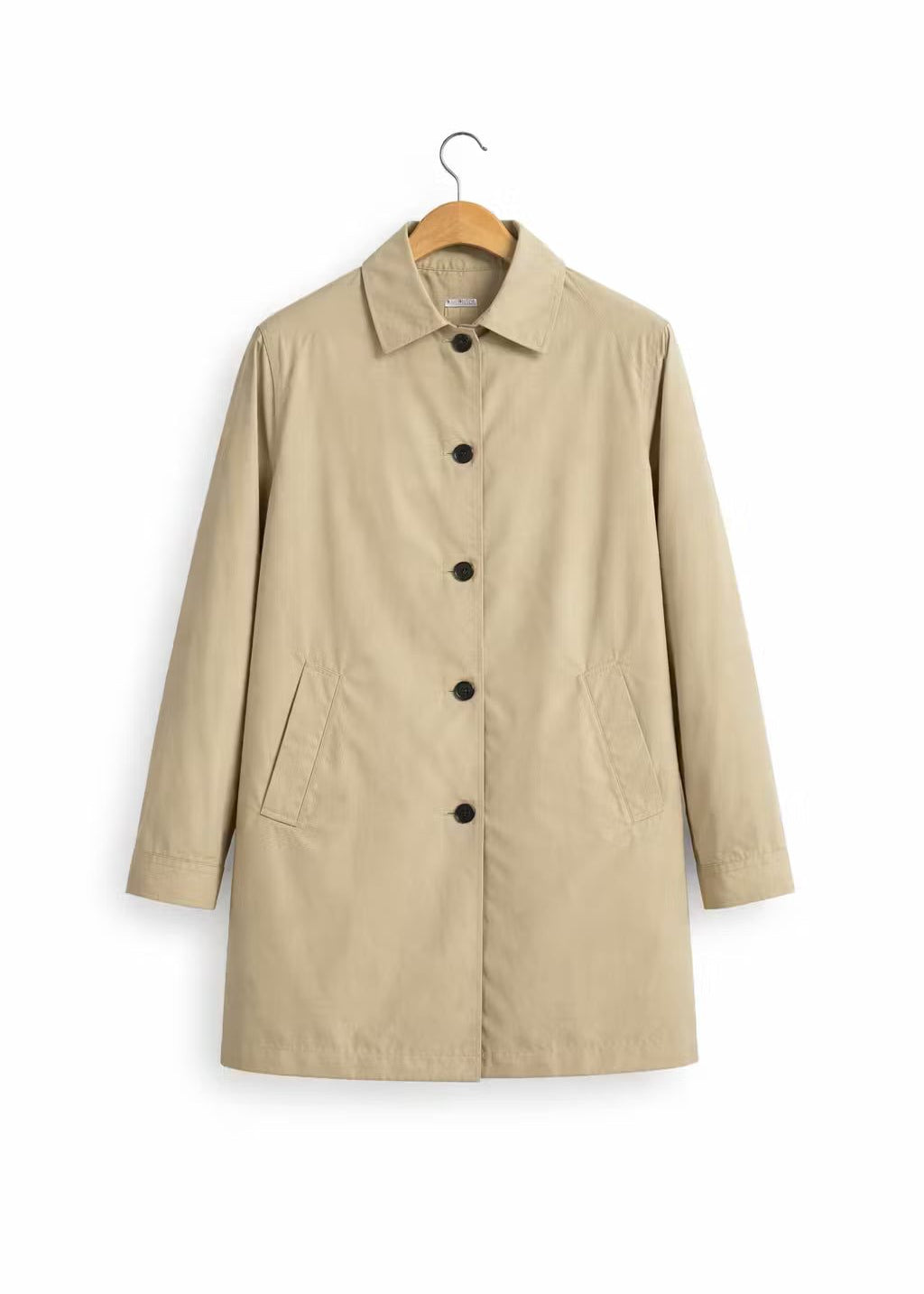 Button-Down Overcoat for Men - Beige