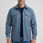 Button-Down Overshirt with Chest Pockets for Men