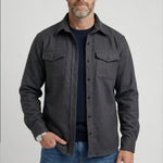 Button-Down Overshirt with Chest Pockets for Men - Dark Grey