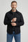 Button-Down Overshirt with Chest Pockets for Men - Black
