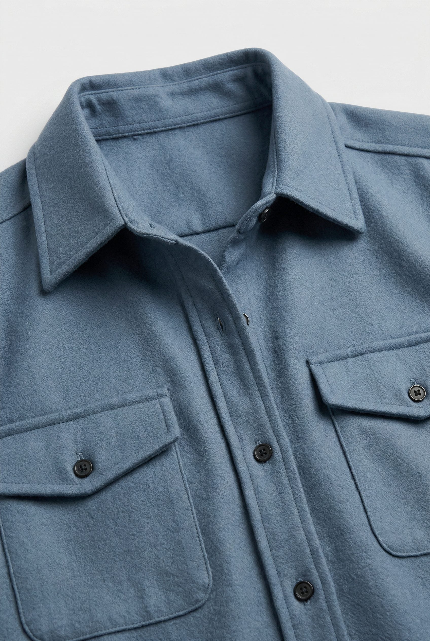 Button-Down Overshirt with Chest Pockets for Men - View 3
