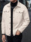 Button-Front Overshirt for Men - Beige