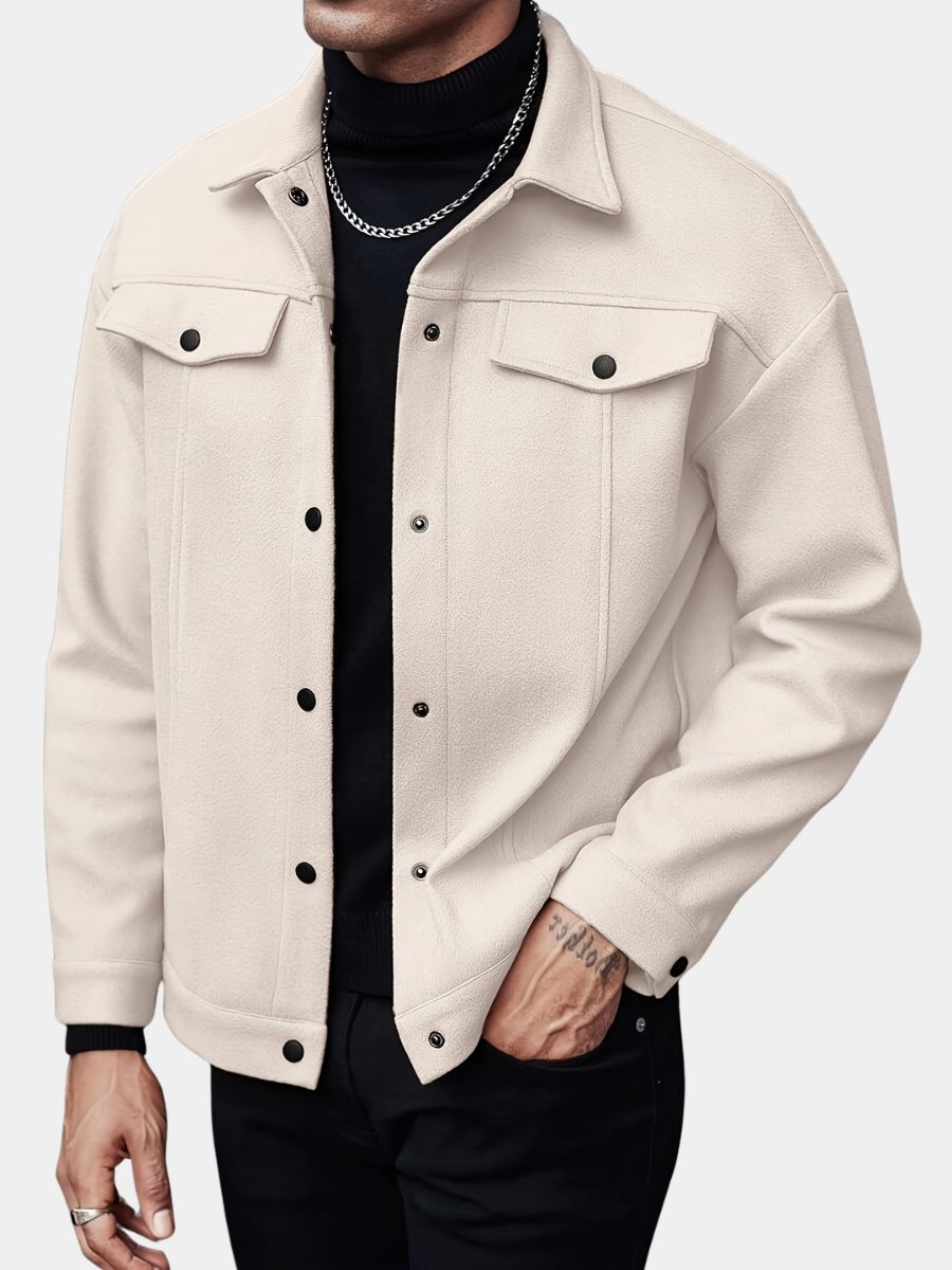 Button-Front Overshirt for Men
