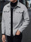 Button-Front Overshirt for Men - Grey