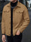 Button-Front Overshirt for Men - Brown