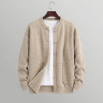 Button-Up Knit Cardigan for Men - Beige