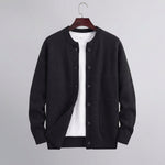 Button-Up Knit Cardigan for Men - Black
