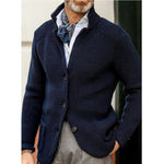 Button-Up Waffle Knit Cardigan for Men