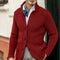 Button-Up Waffle Knit Cardigan for Men - Red