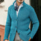Button-Up Waffle Knit Cardigan for Men - Aqua Blue
