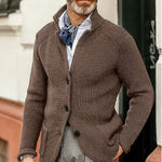 Button-Up Waffle Knit Cardigan for Men - View 15