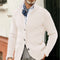 Button-Up Waffle Knit Cardigan for Men - White