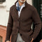 Button-Up Waffle Knit Cardigan for Men - Coffee