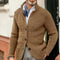 Button-Up Waffle Knit Cardigan for Men - Khaki