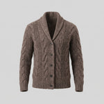 Cable Knit Cardigan with Shawl Collar for Men - View 10