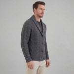 Cable Knit Cardigan with Shawl Collar for Men - View 12