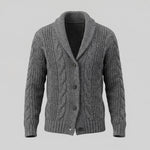 Cable Knit Cardigan with Shawl Collar for Men - View 15