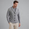 Cable Knit Cardigan with Shawl Collar for Men - Light Gray