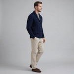 Cable Knit Cardigan with Shawl Collar for Men - View 4