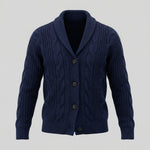 Cable Knit Cardigan with Shawl Collar for Men - View 5