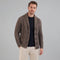 Cable Knit Cardigan with Shawl Collar for Men - Brown