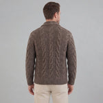Cable Knit Cardigan with Shawl Collar for Men - View 8