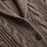 Cable Knit Cardigan with Shawl Collar for Men - View 9