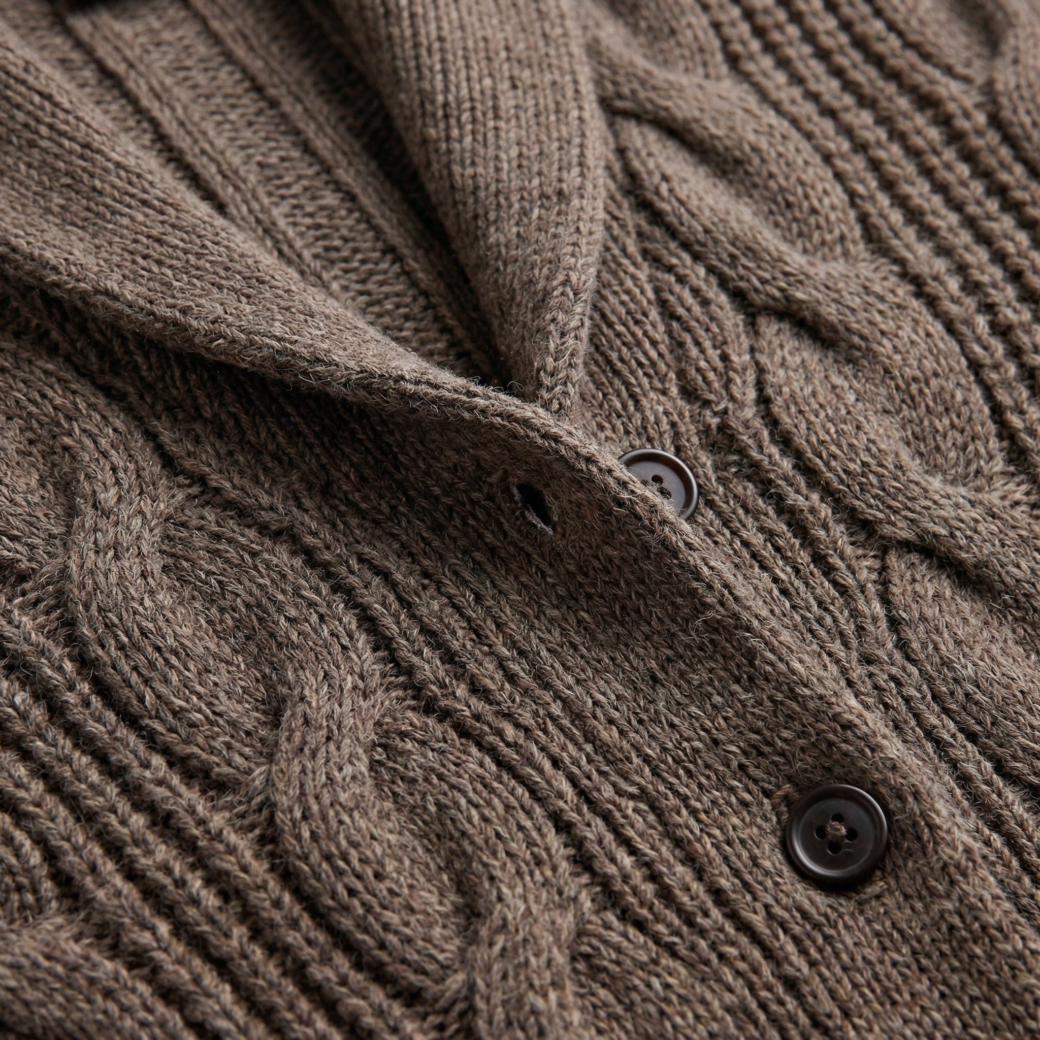 Cable Knit Cardigan with Shawl Collar for Men - View 9