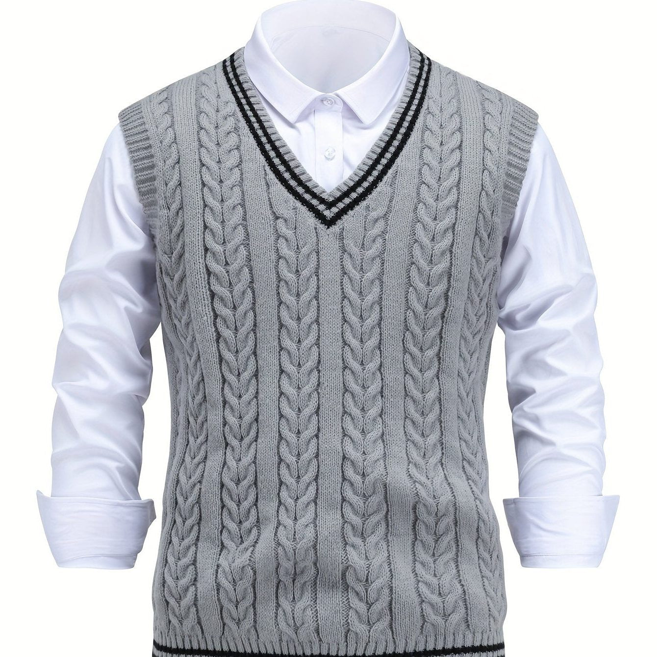 Cable Knit V-Neck Sweater Vest for Women