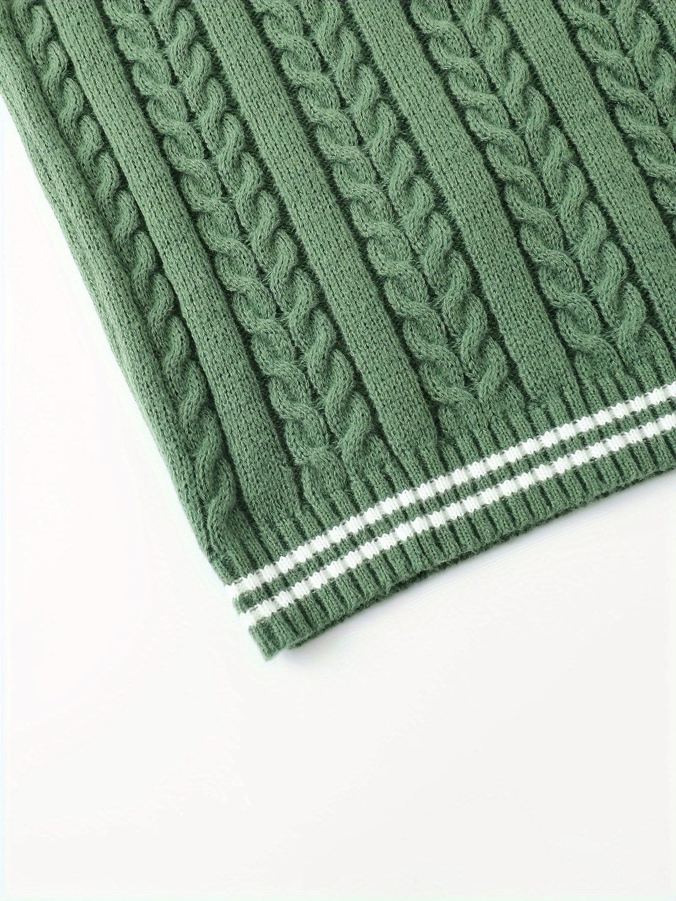 Cable Knit V-Neck Sweater Vest for Women - View 14