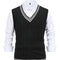 Cable Knit V-Neck Sweater Vest for Women - Black