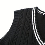 Cable Knit V-Neck Sweater Vest for Women - View 19