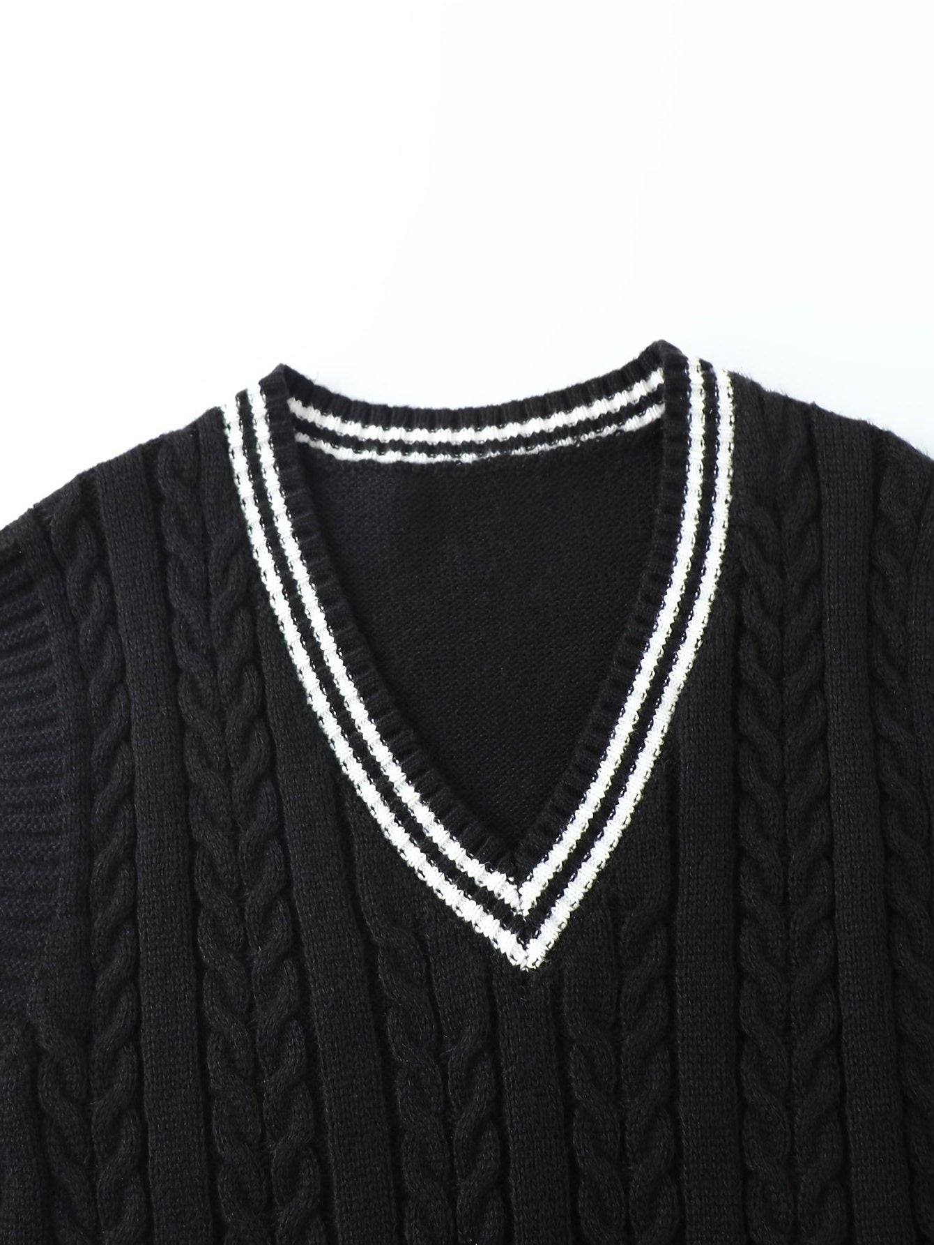 Cable Knit V-Neck Sweater Vest for Women - View 20