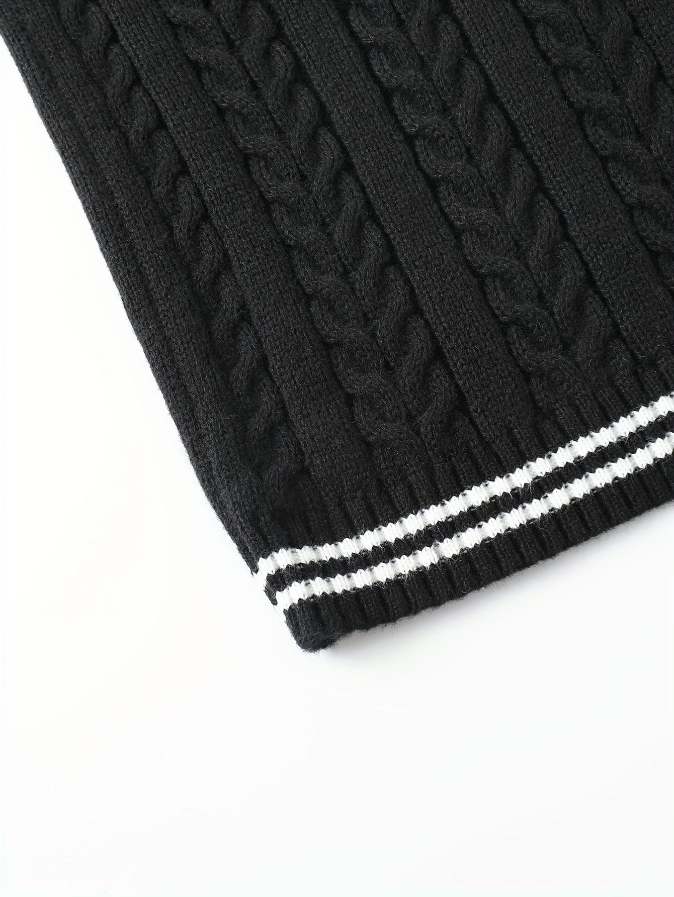 Cable Knit V-Neck Sweater Vest for Women - View 22