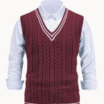 Cable Knit V-Neck Sweater Vest for Women - View 25